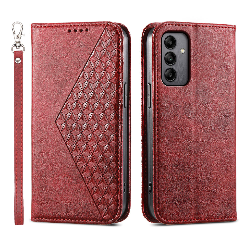 For Samsung Galaxy A05s 4G Case Imprinted Rhombus Pattern Wallet Stand Phone Cover For Samsung Galaxy A05s 4G Case Imprinted Rhombus Pattern Wallet Stand Phone Cover